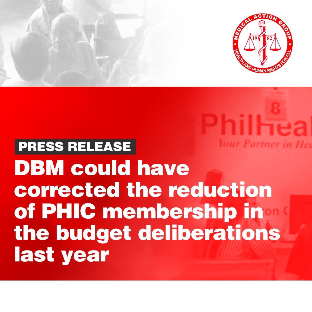 DBM could have corrected the reduction of PHIC membership in the budget deliberations last year