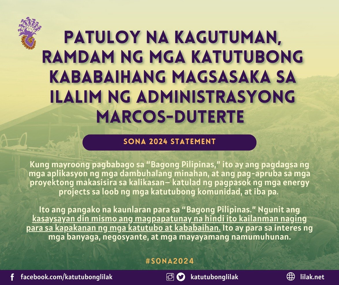 Patuloy na kagutuman, ramdam ng mga katutubong kababaihang magsasaka sa ilalim ng administrasyong Marcos-Duterte -LILAK