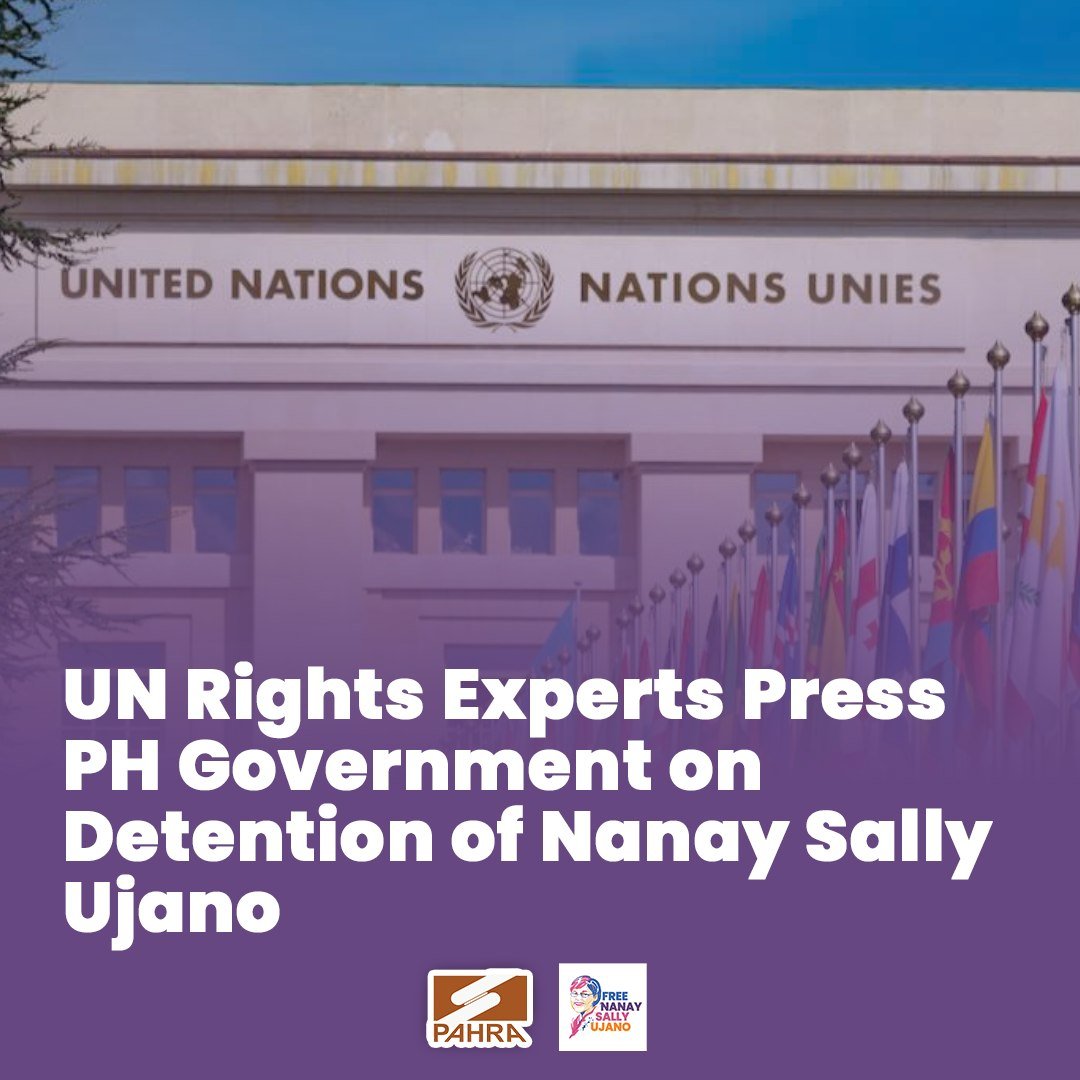 UN RIGHTS EXPERTS PRESS PH GOV'T ON DETENTION OF NANAY SALLY