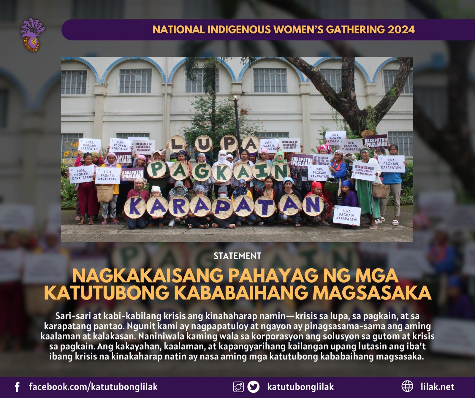 United Statement of Indigenous Women Farmers  International Day of the World's Indigenous Peoples 2024